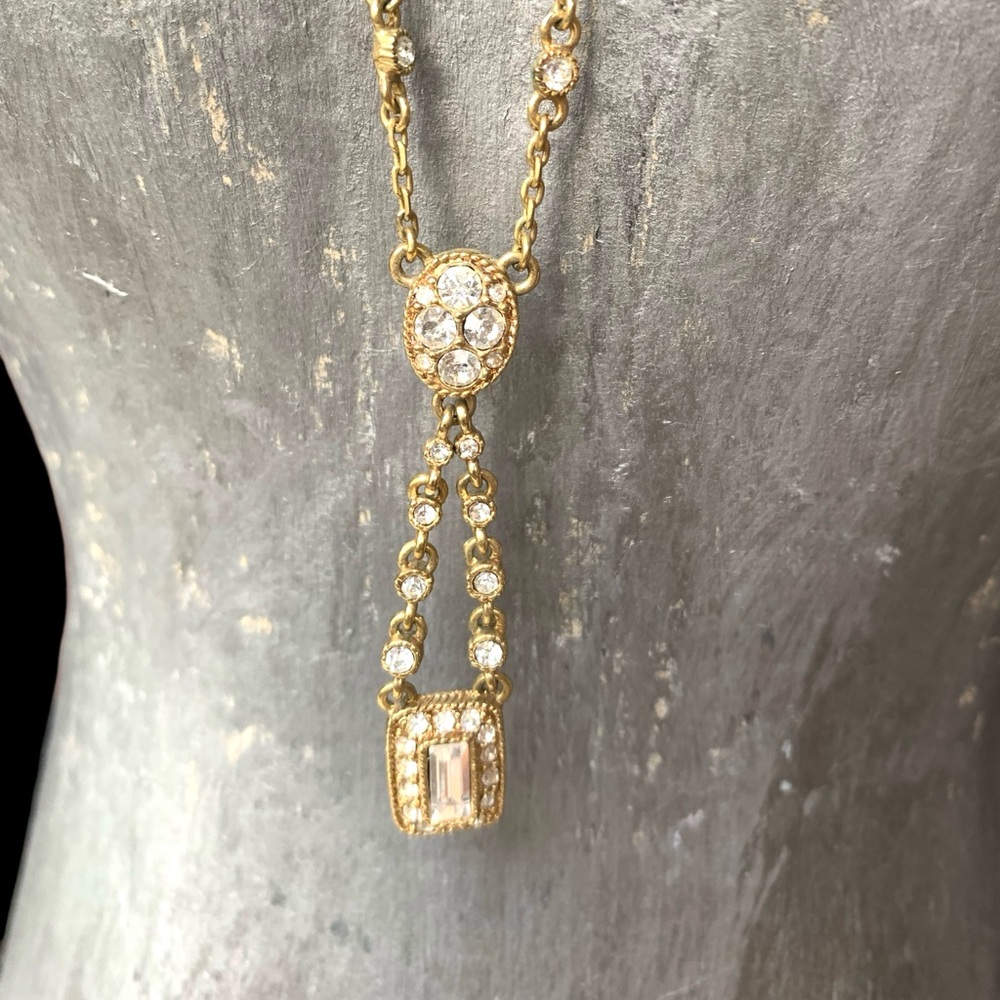 GIVENCHY Designer Gold Plated Cubic Zirconia Crystal Woman’s Necklace Luxury - Picture 1 of 12